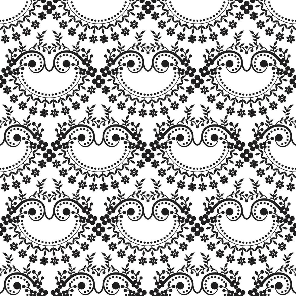 Seamless flower lace pattern vector