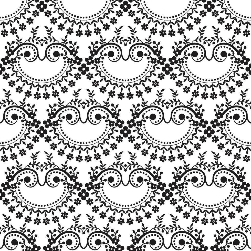 Seamless flower lace pattern vector