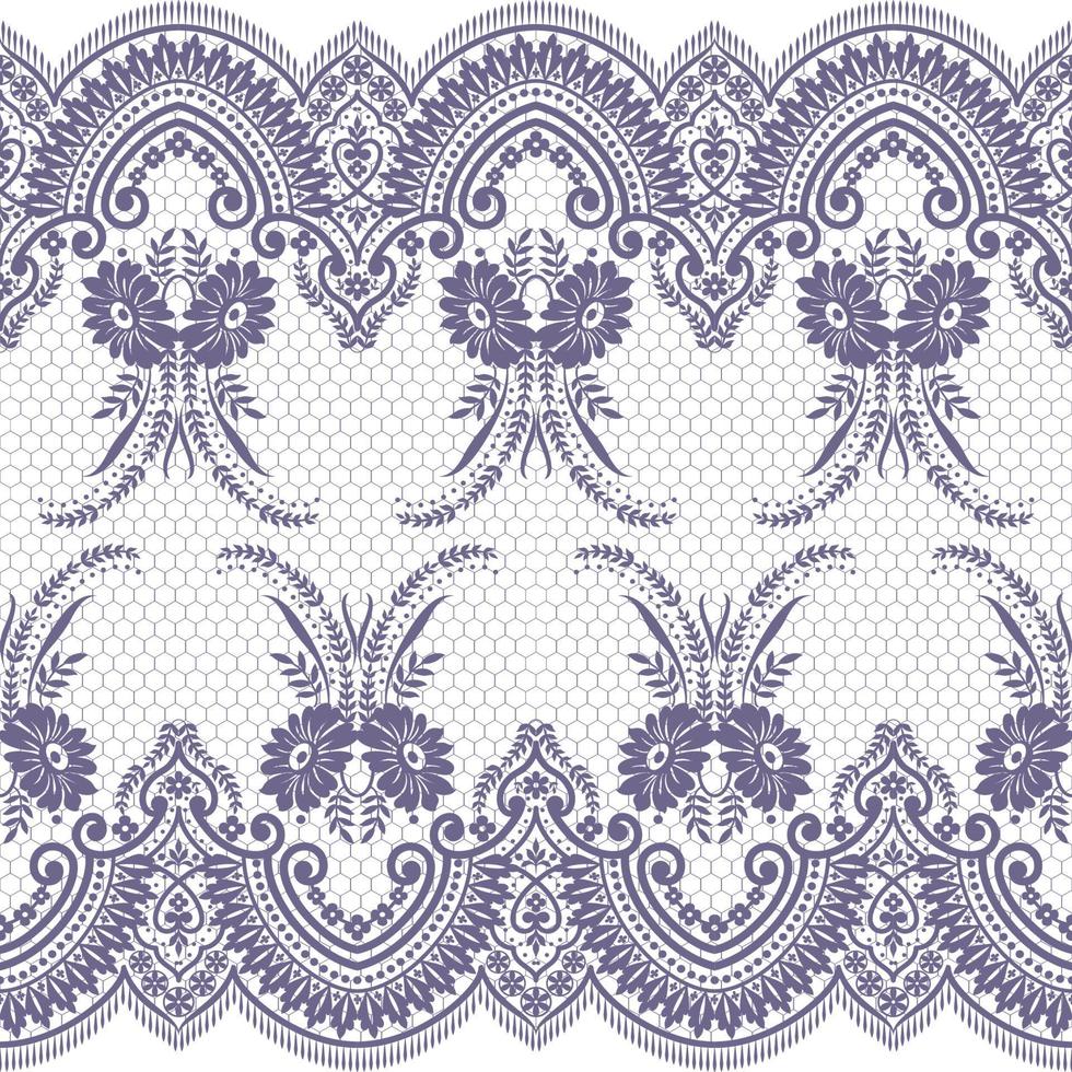 Seamless flower lace pattern vector