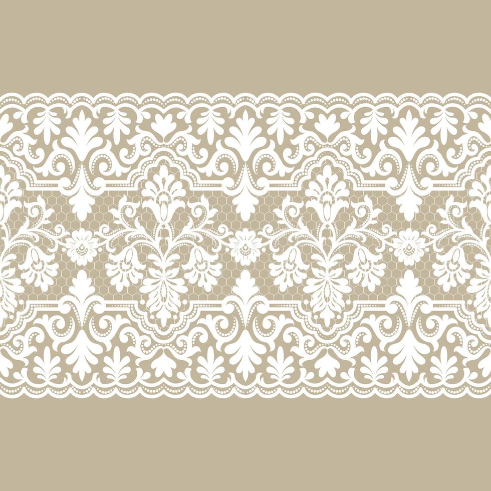 Lace seamless pattern with flowers vector