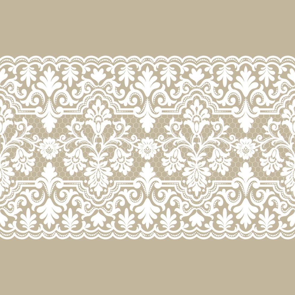 Lace seamless pattern with flowers vector