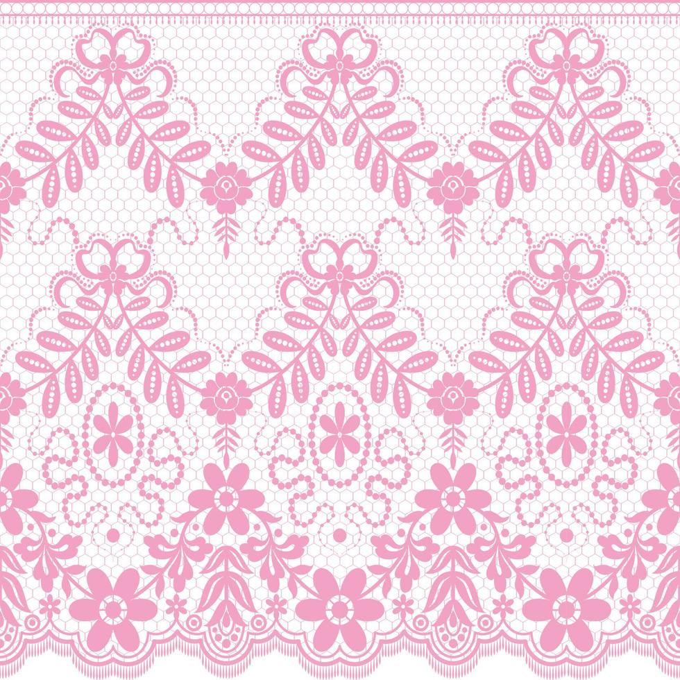 Lace seamless pattern with flowers vector