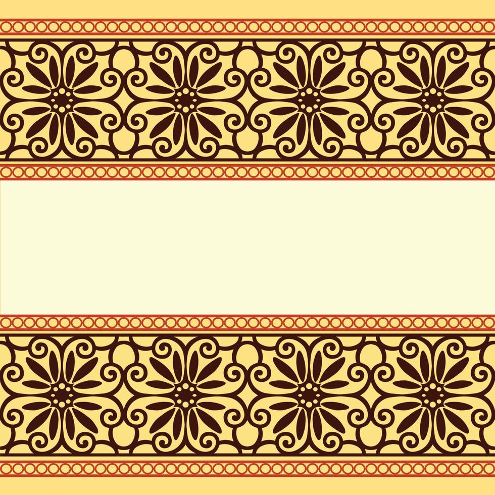 Vector Damask Pattern and Frame