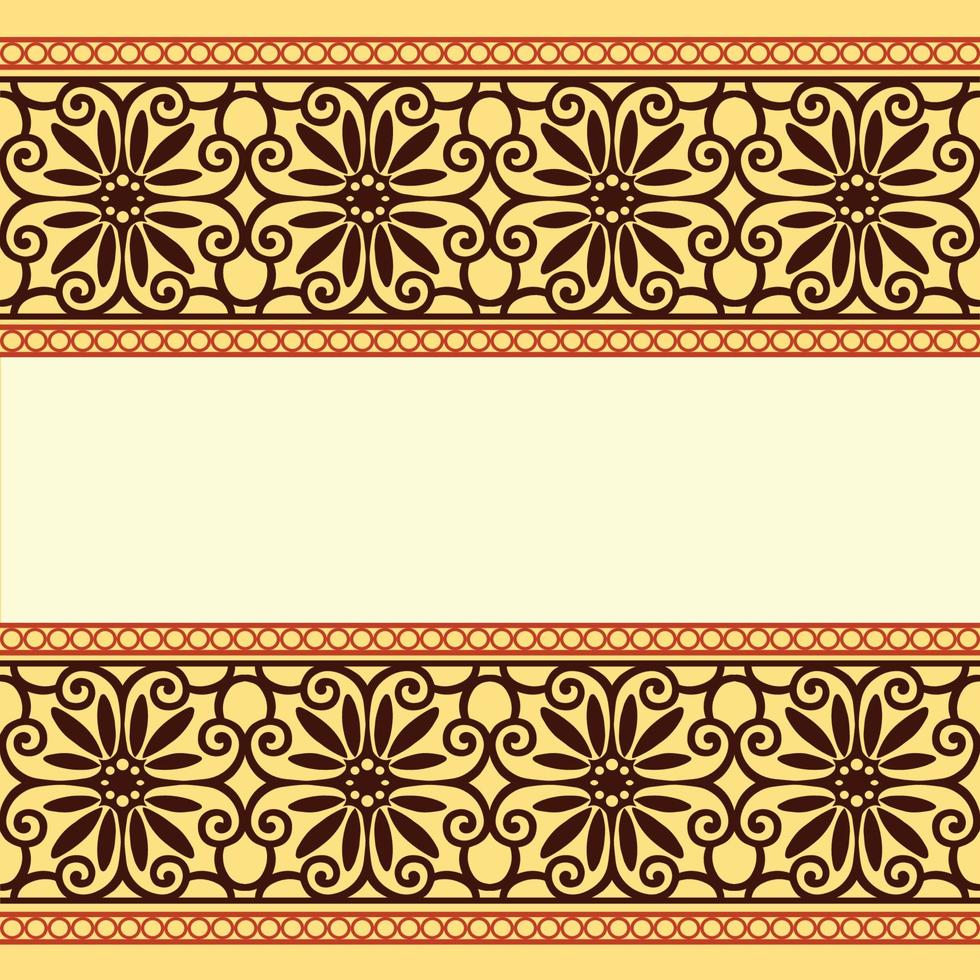 Vector Damask Pattern and Frame