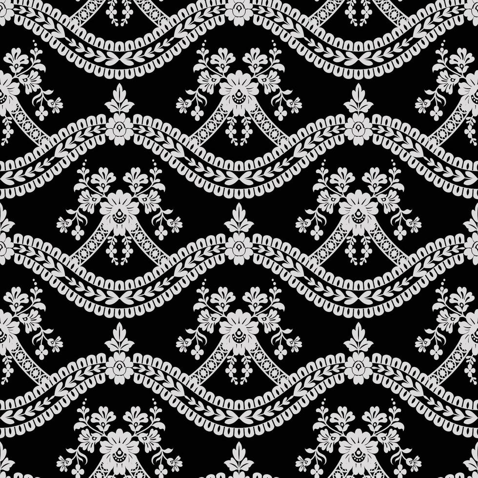 Seamless flower lace pattern vector