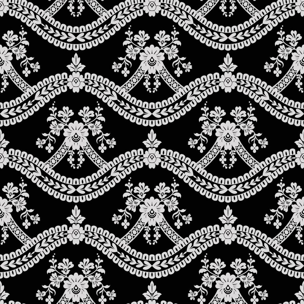 Seamless flower lace pattern vector