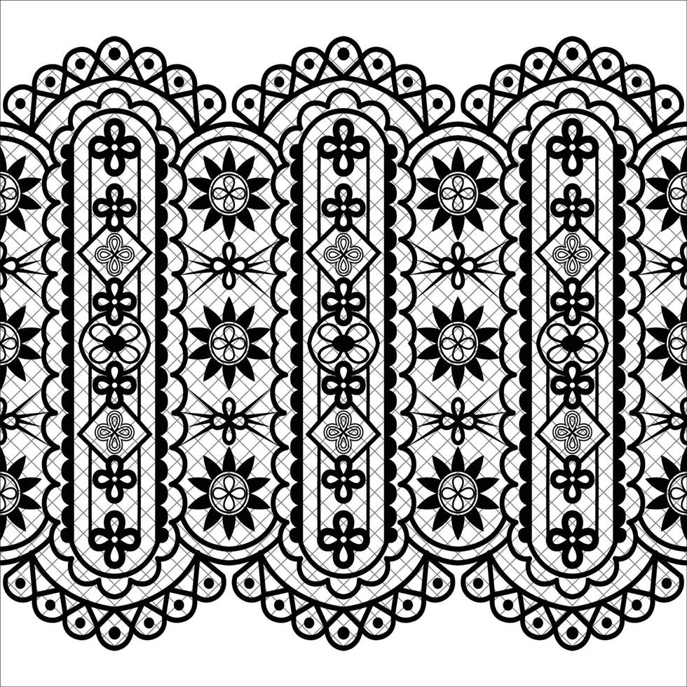 Seamless flower lace pattern vector