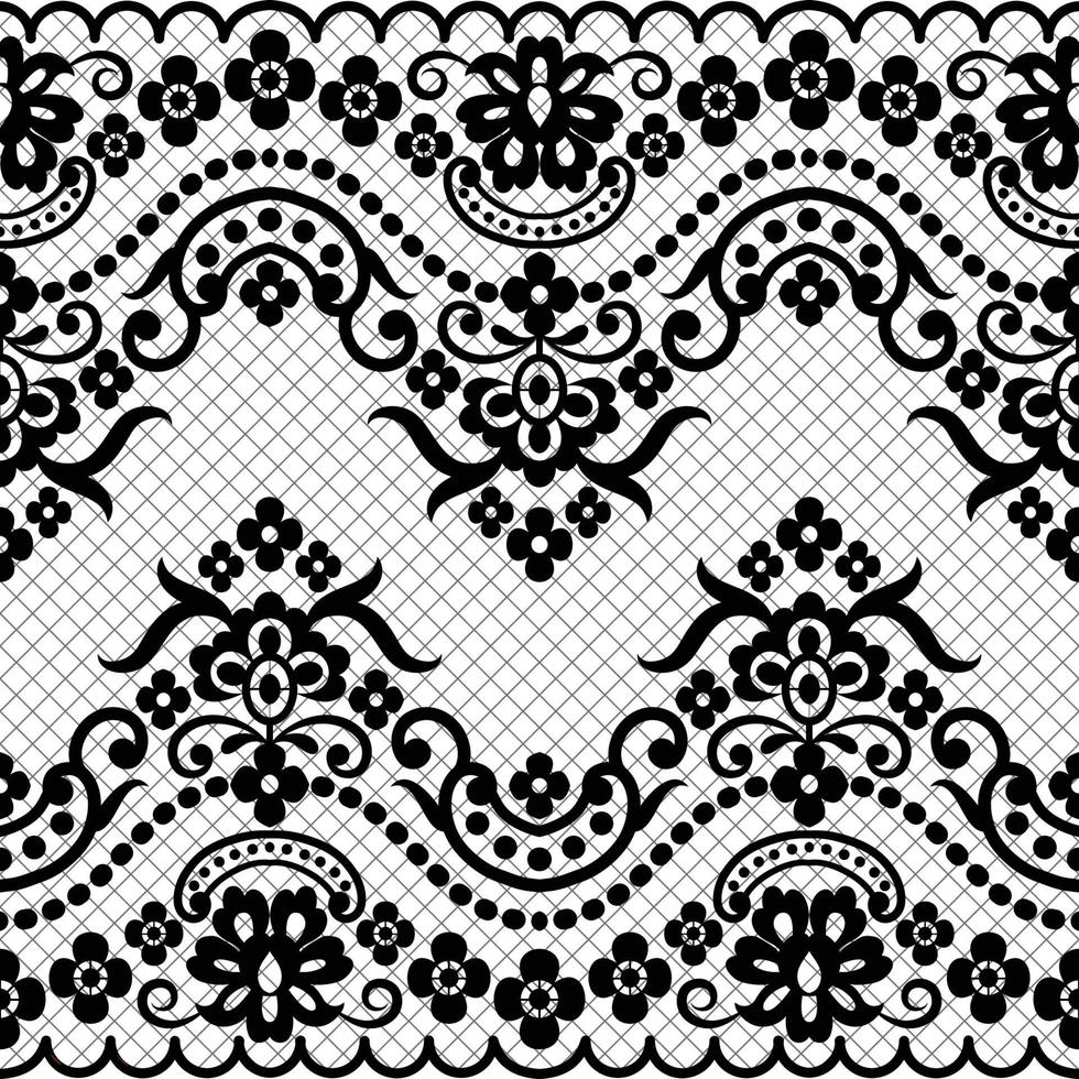 Lace seamless pattern with flowers vector