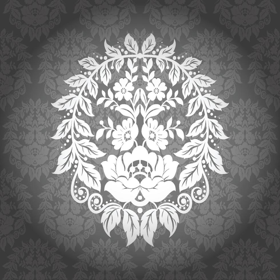 Seamless damask pattern vector