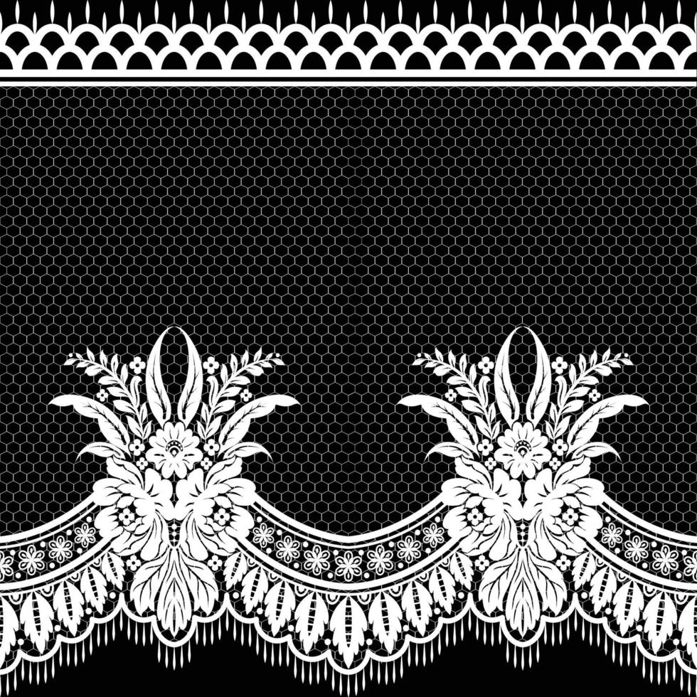 Seamless white floral lace pattern vector