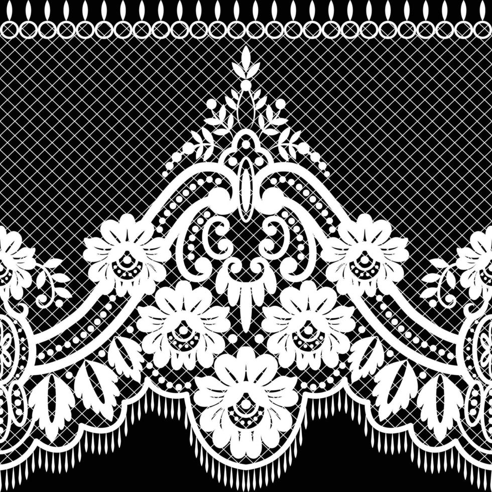 Seamless white floral lace pattern vector