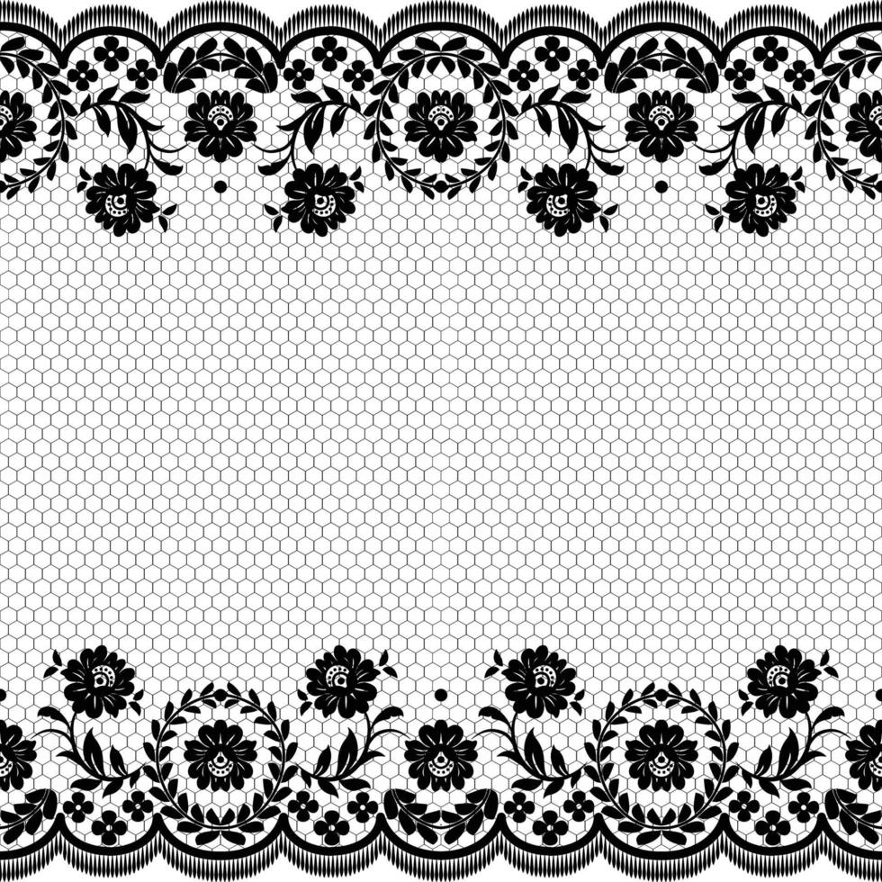 patrón de encaje floral blanco transparente vector