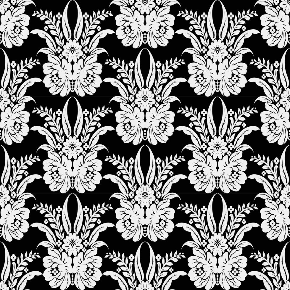 Seamless white floral lace pattern vector