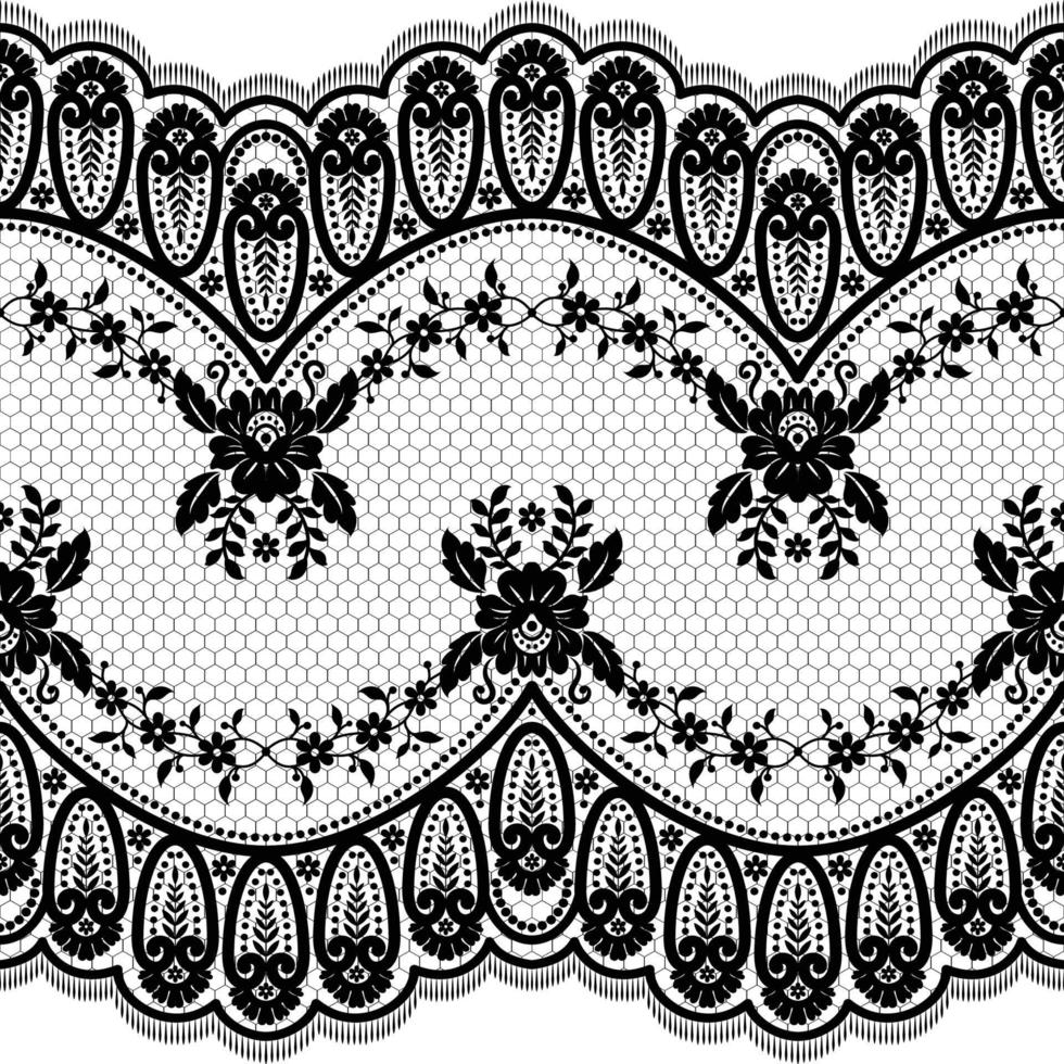Seamless white floral lace pattern vector