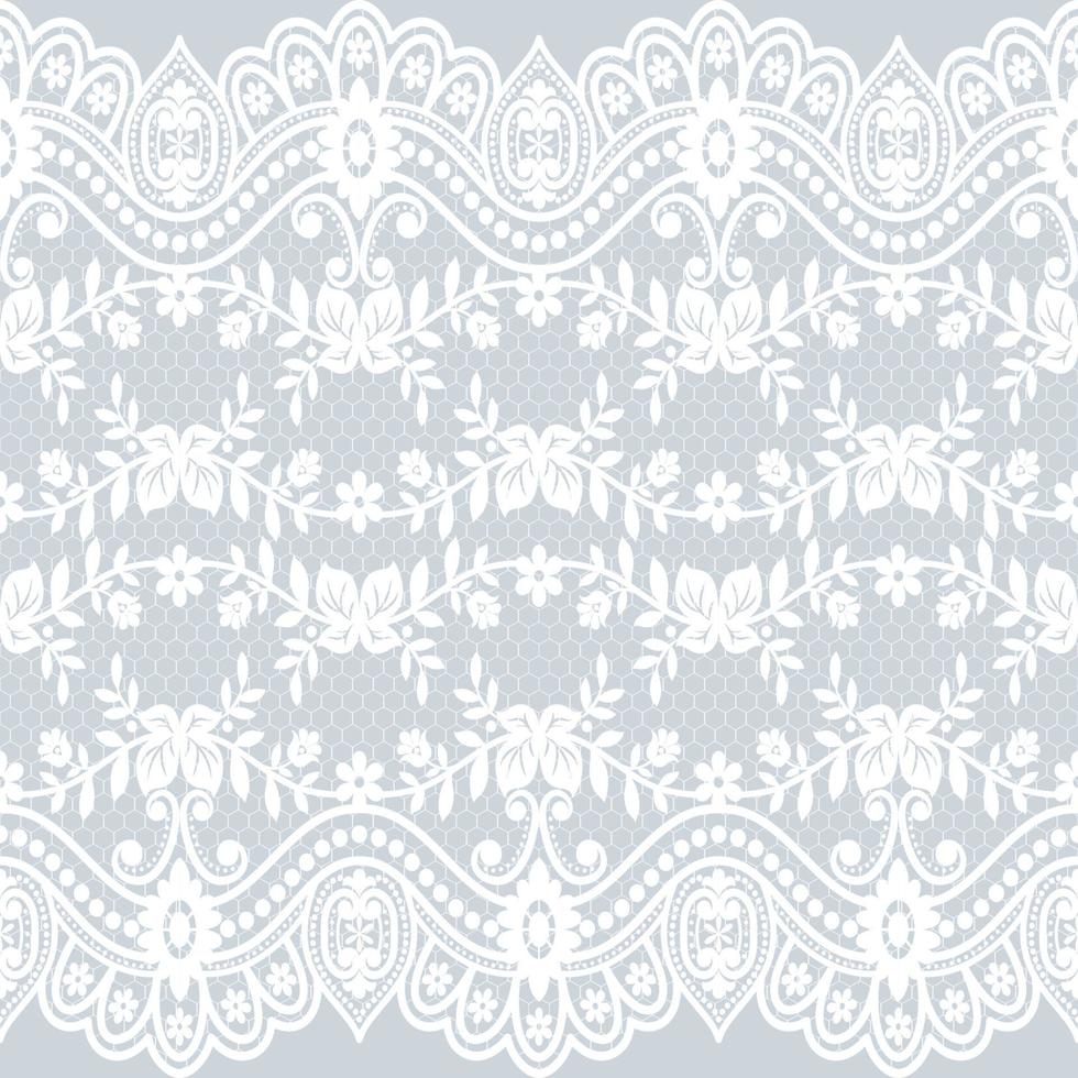 Seamless white floral lace pattern vector