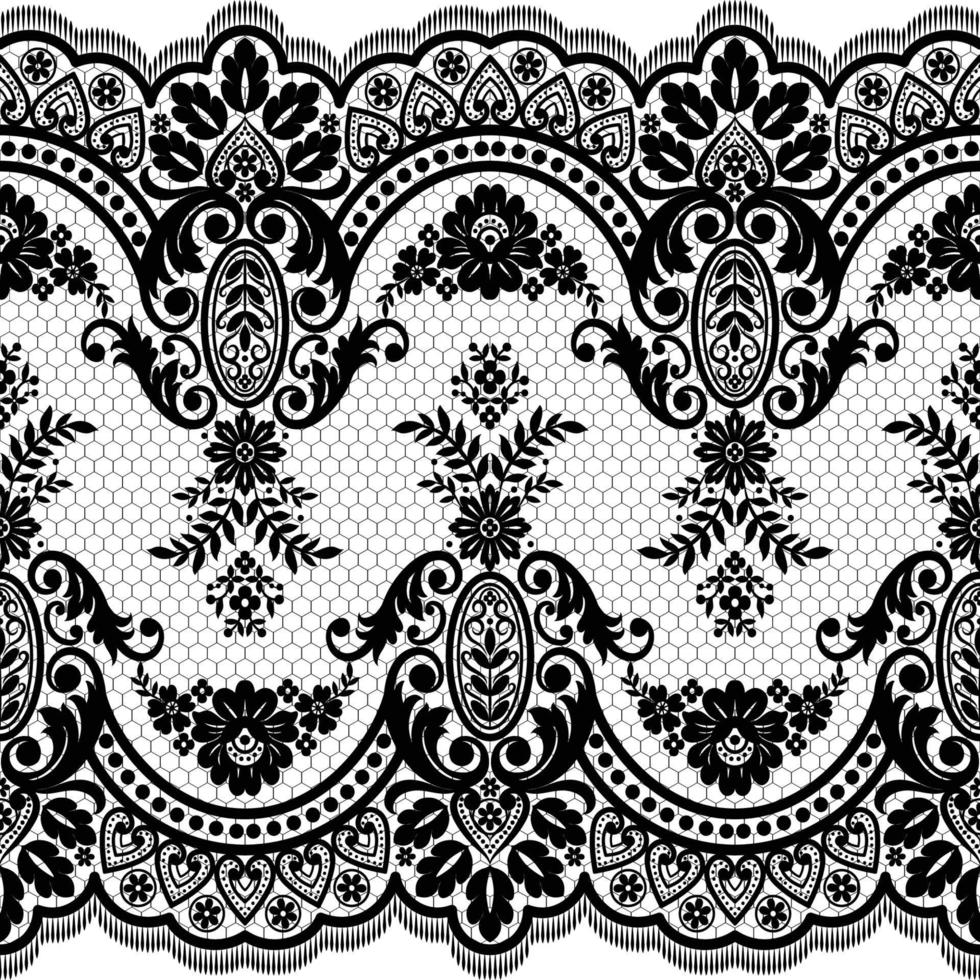 patrón de encaje floral blanco transparente vector