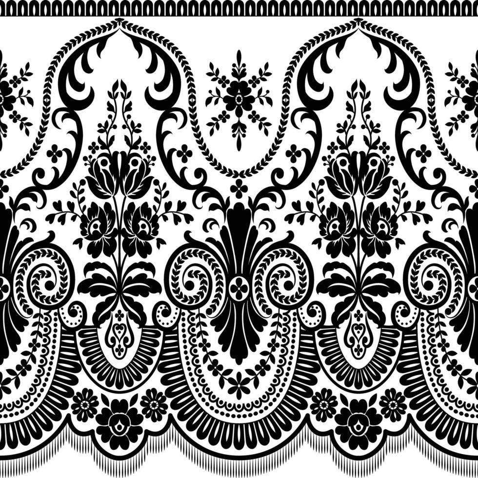 Seamless flower lace pattern vector