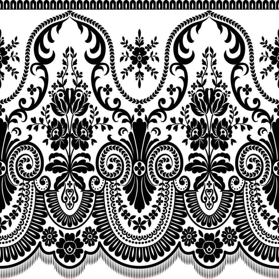 Seamless flower lace pattern vector