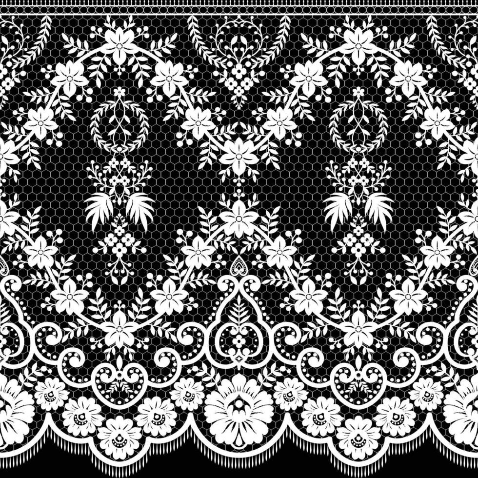 Seamless flower lace pattern vector