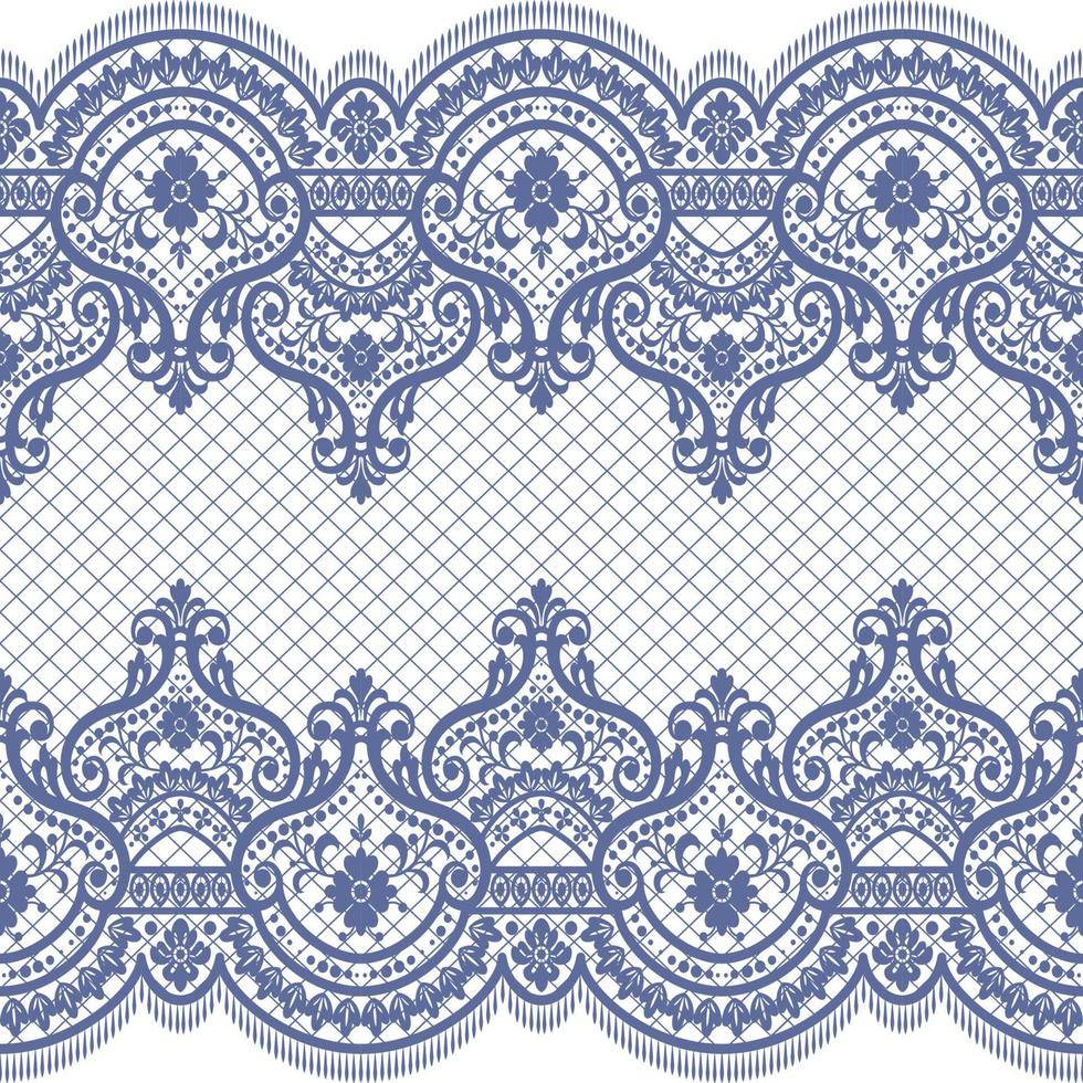 Lace seamless pattern with flowers vector