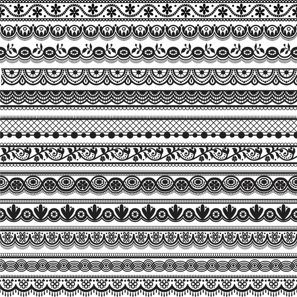 Seamless lace set vector