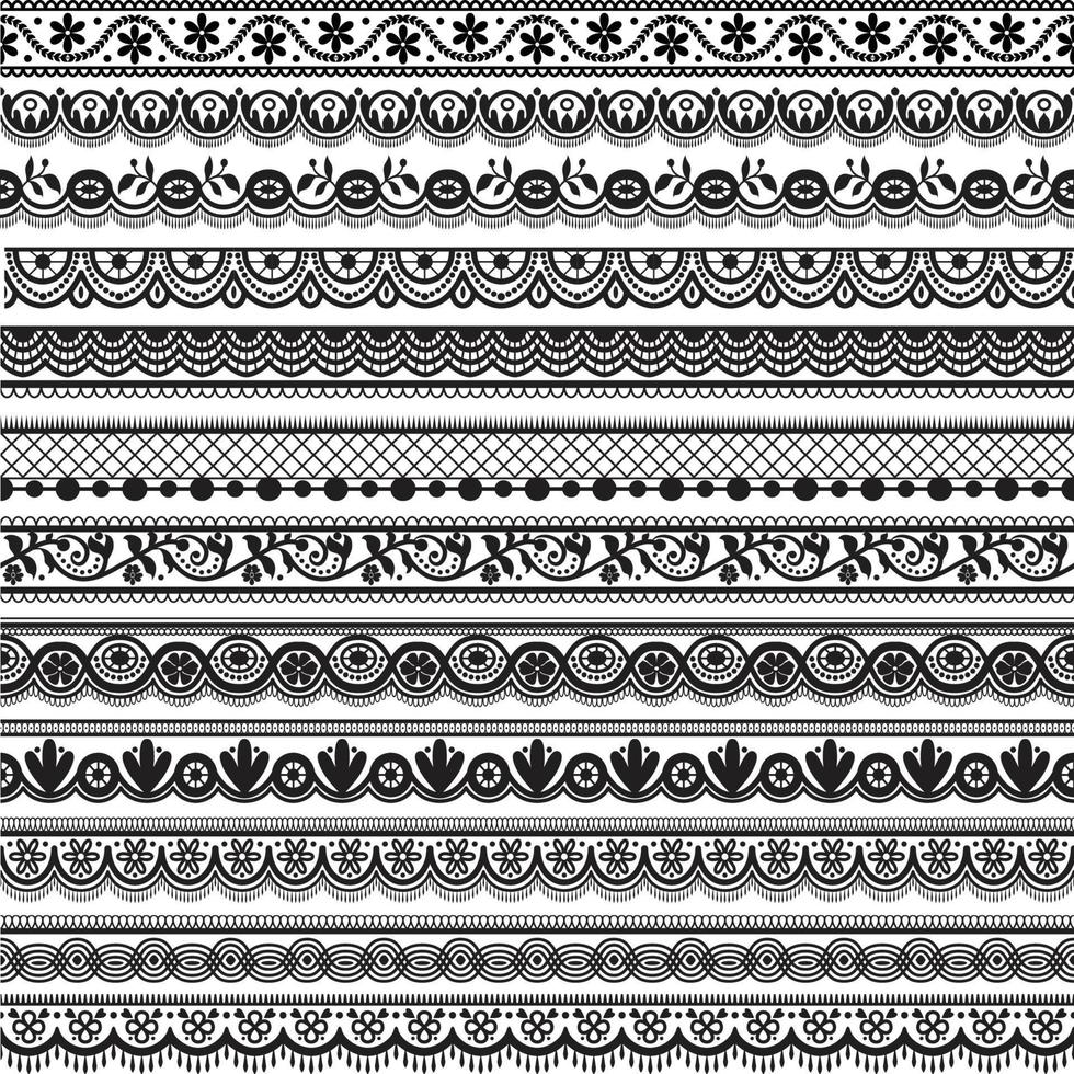 Seamless lace set vector