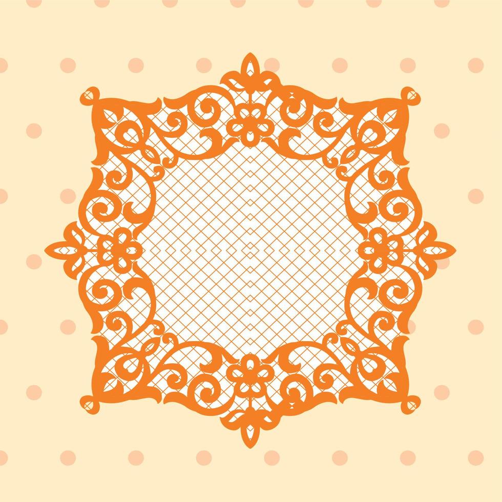 Vector Damask Pattern and Frame
