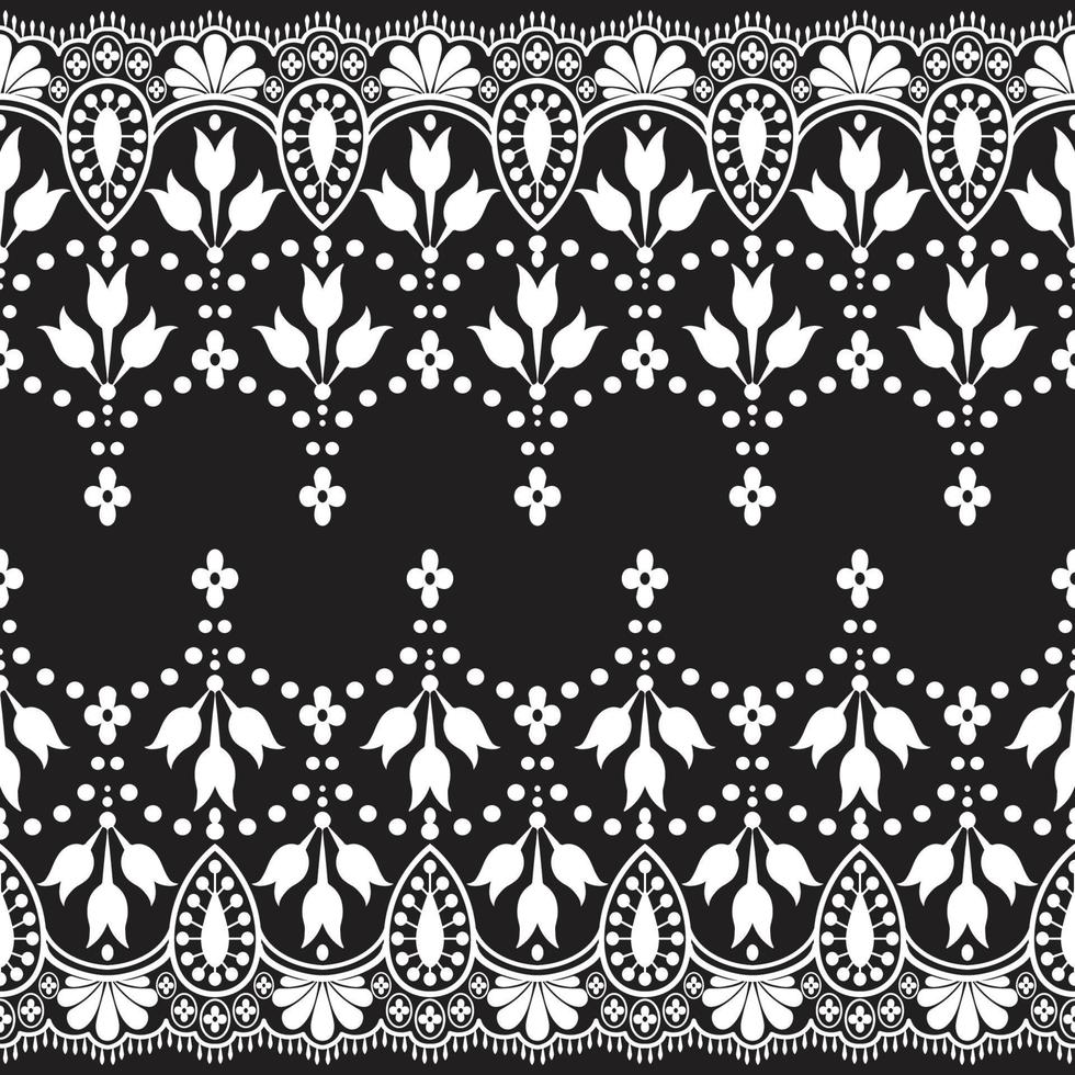 Lace seamless pattern with flowers vector