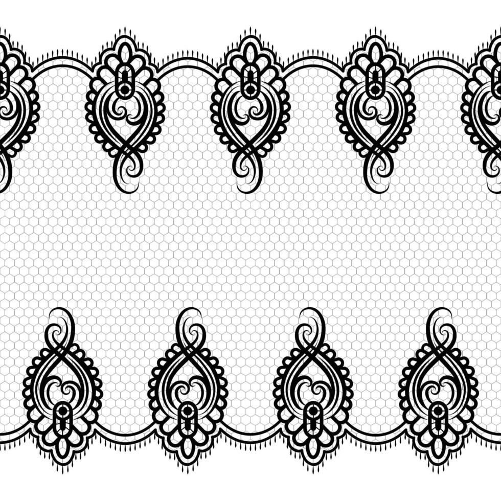Lace seamless pattern with flowers vector