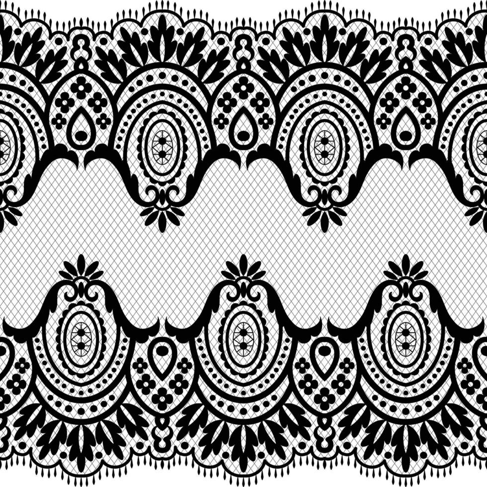 Lace seamless pattern with flowers vector