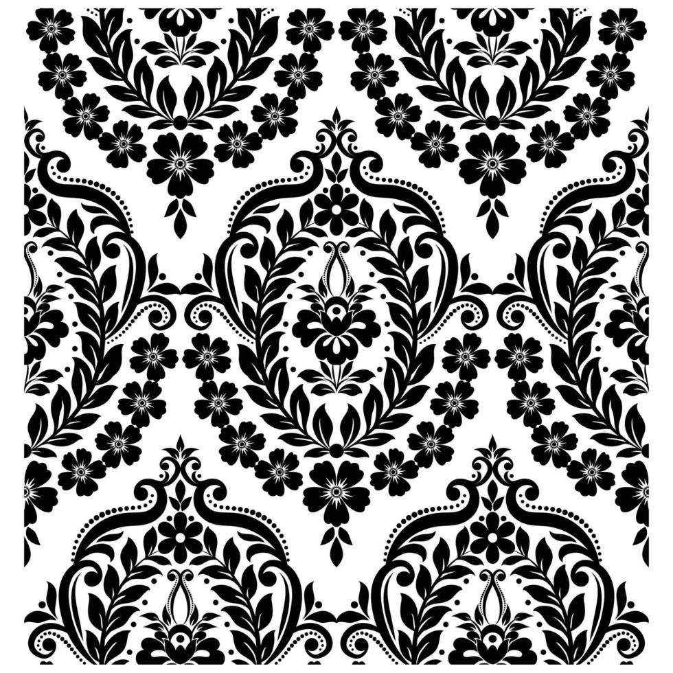 Seamless damask pattern vector