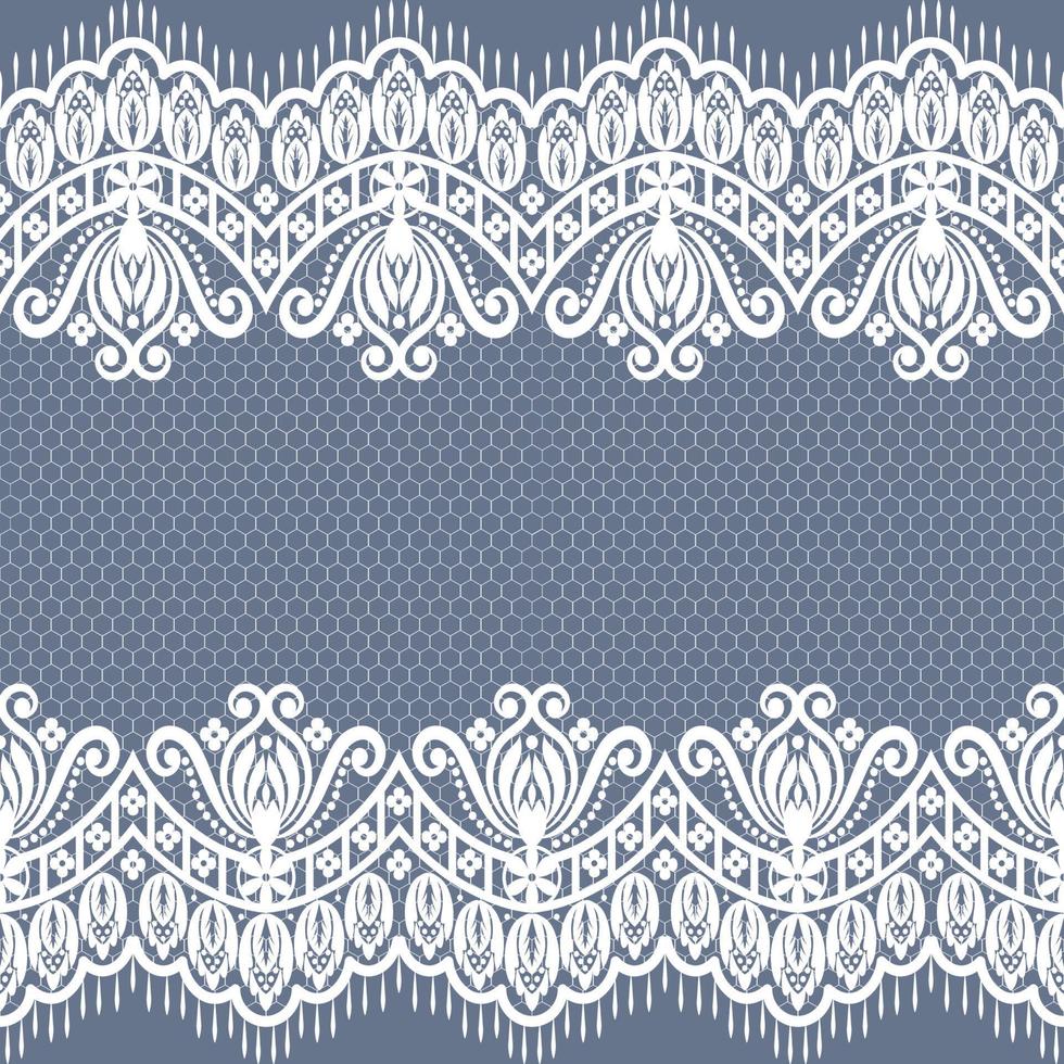 Seamless white floral lace pattern vector