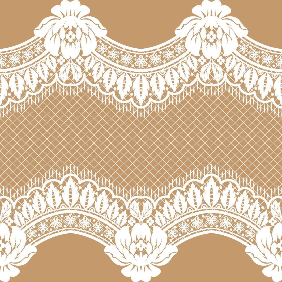 Seamless white floral lace pattern vector