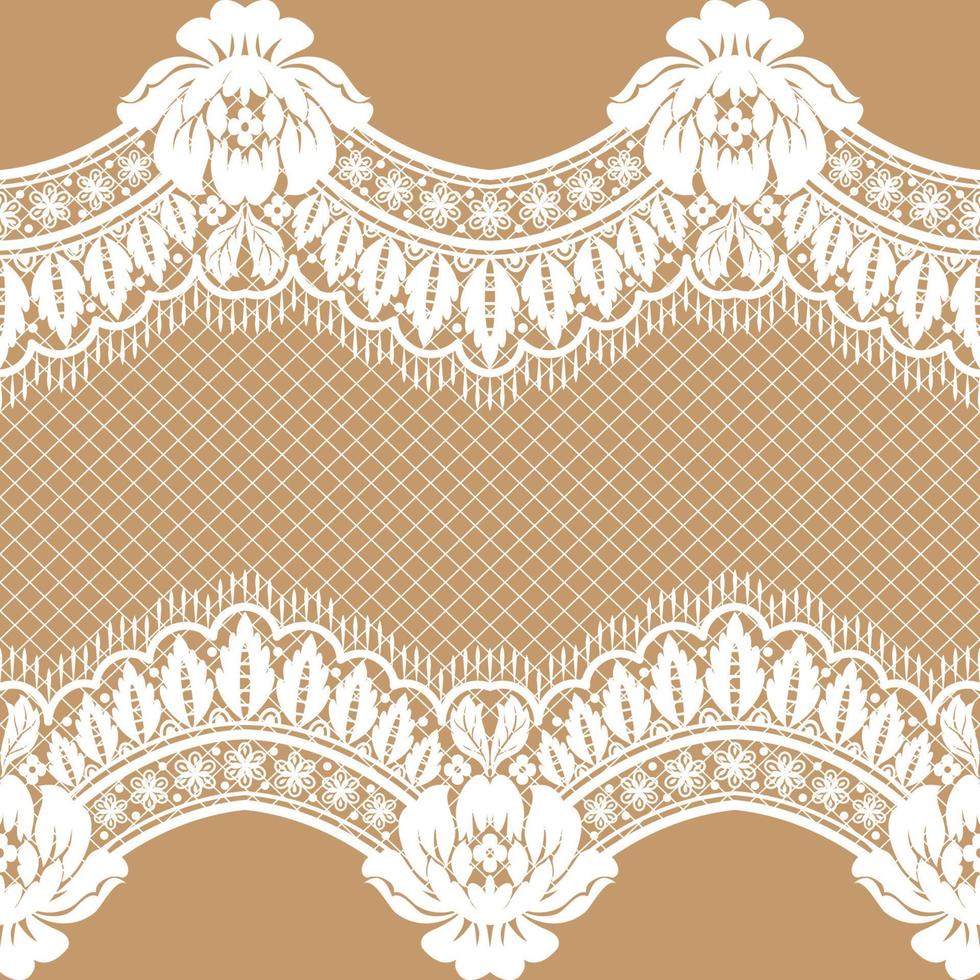 patrón de encaje floral blanco transparente vector