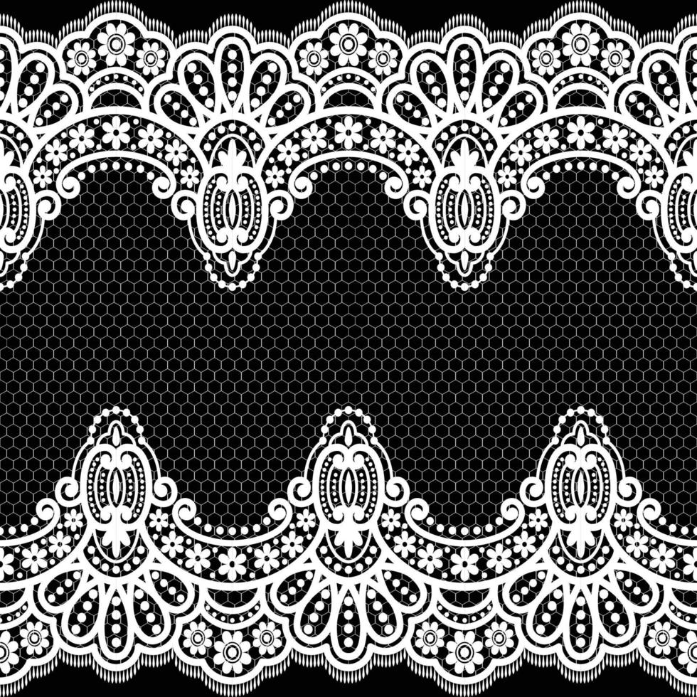 Seamless white floral lace pattern vector