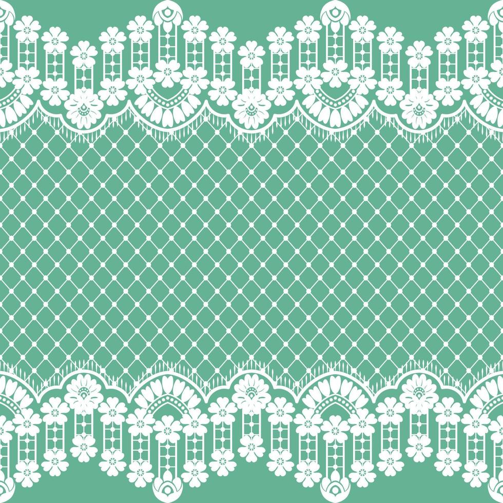 Seamless white floral lace pattern vector