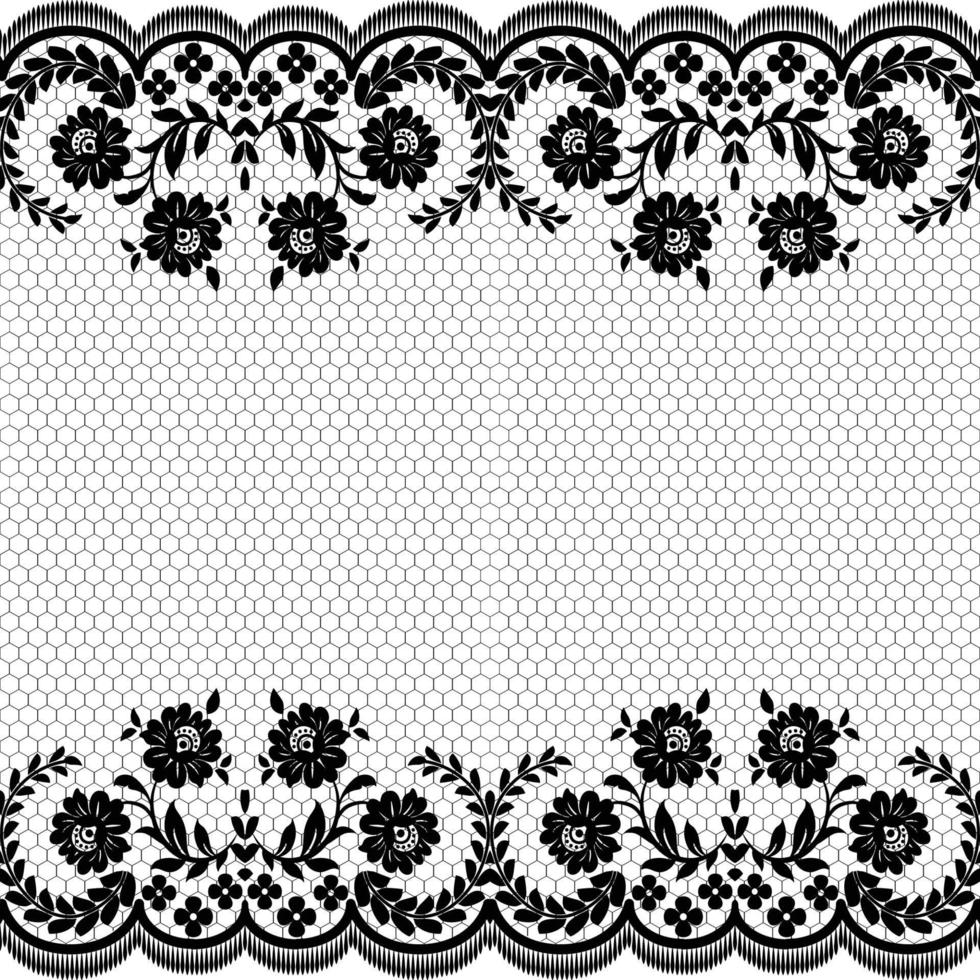 patrón de encaje floral blanco transparente vector