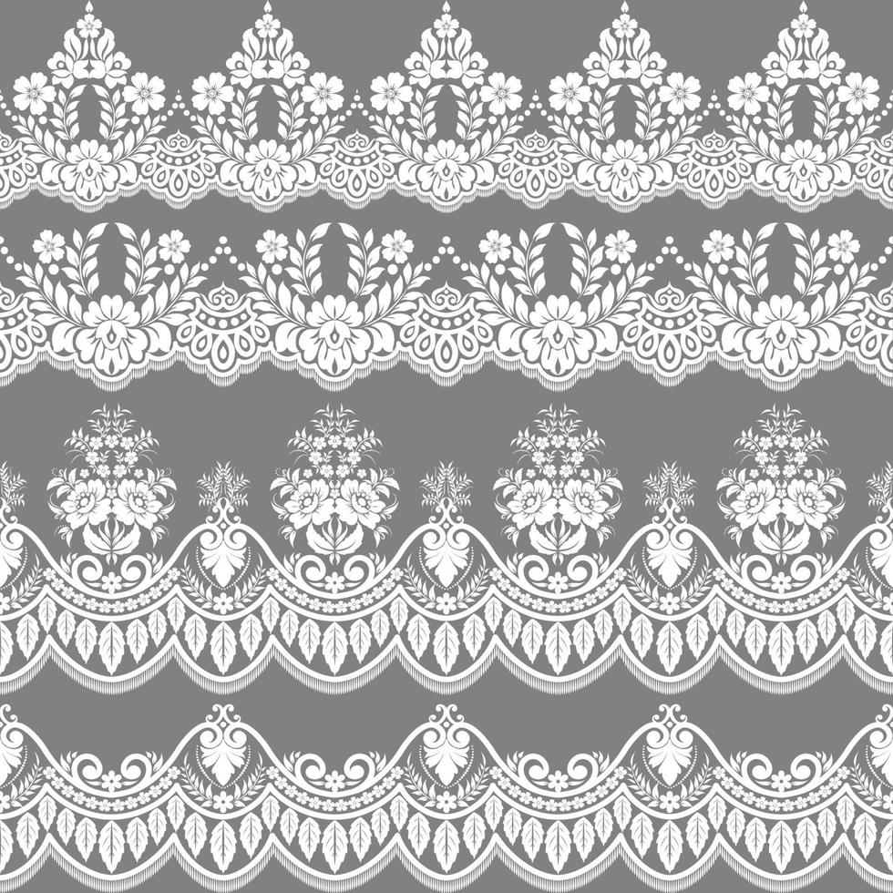 Lace Borders. Vertical Seamless Pattern. vector