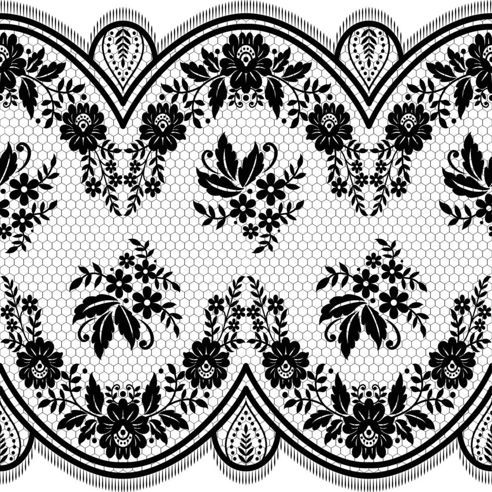 Seamless white floral lace pattern vector