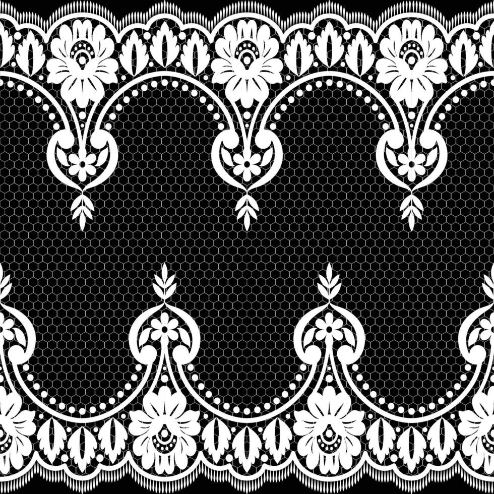 Seamless flower lace pattern vector