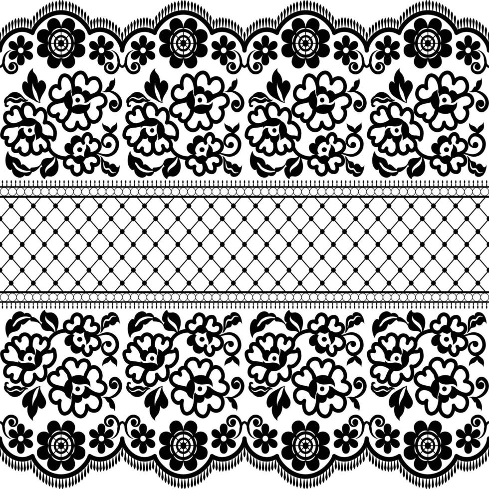 Seamless flower lace pattern vector