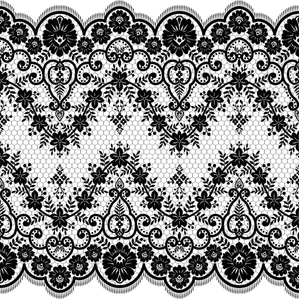 Seamless flower lace pattern vector