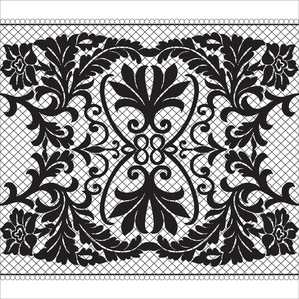 Seamless flower lace pattern vector