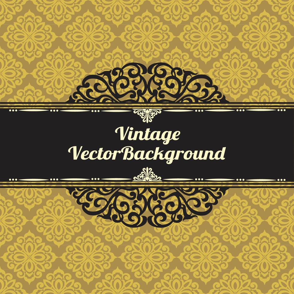 Vector Damask Pattern and Frame