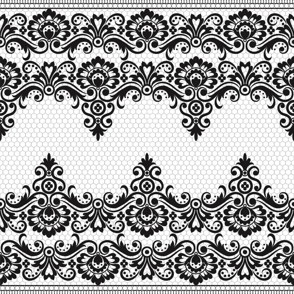 Seamless flower lace pattern vector