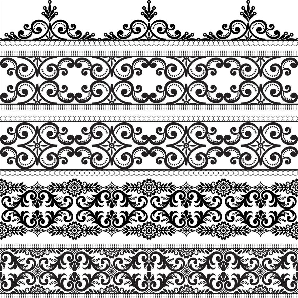 Seamless lace set vector