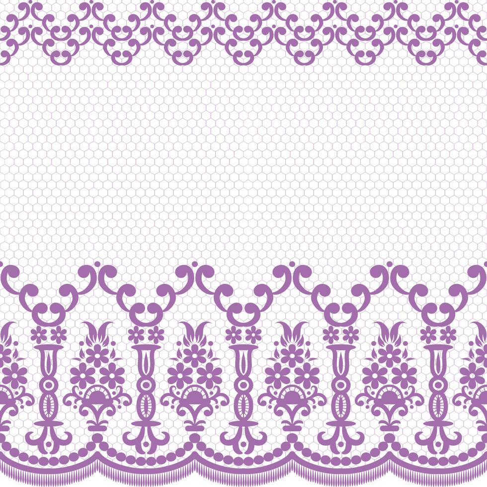 patrón de encaje floral blanco transparente vector