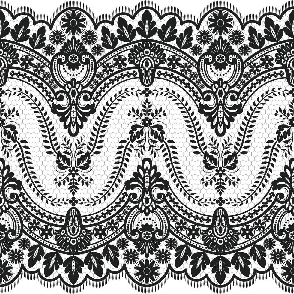 Seamless white floral lace pattern vector