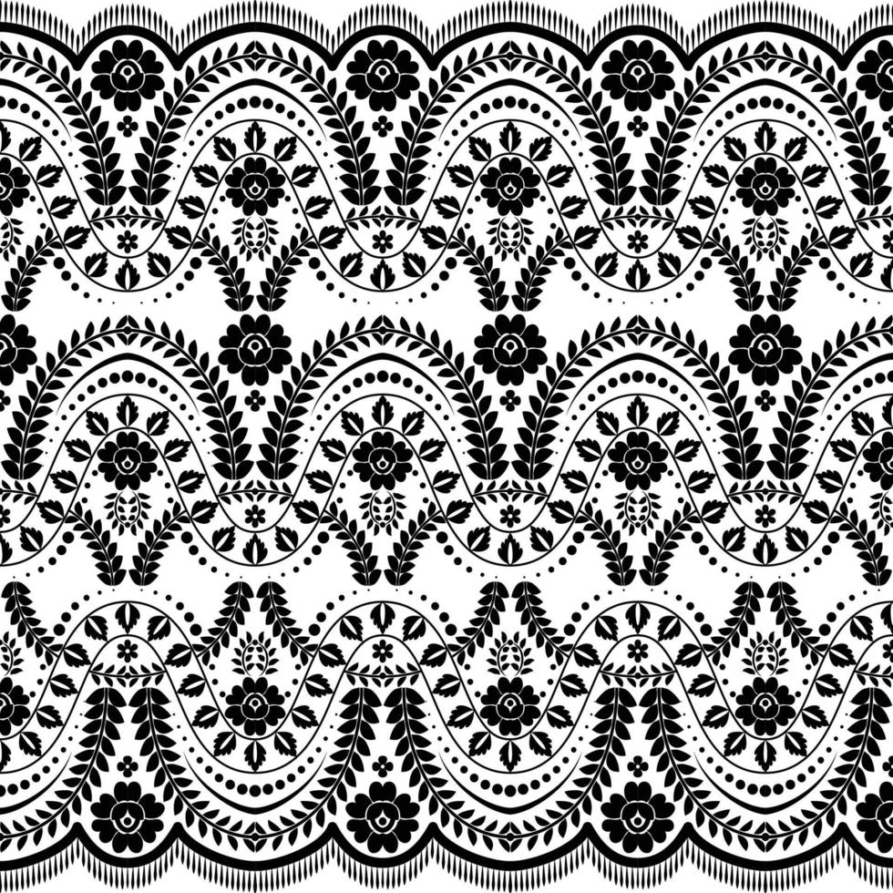 Seamless white floral lace pattern vector