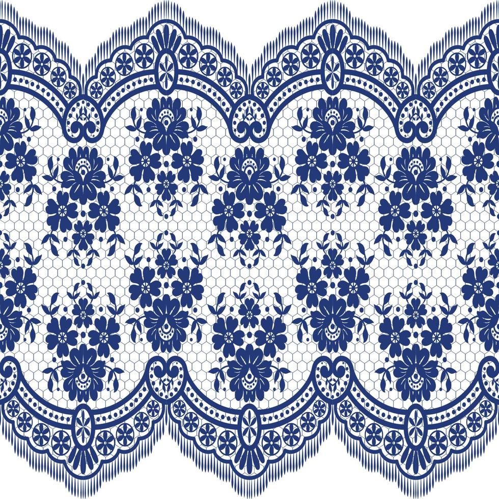 Seamless white floral lace pattern vector